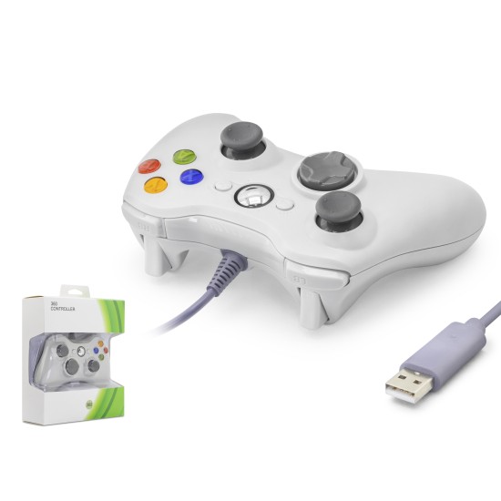 toptan-xml-dropshipping-Gamepad Pc Xbox 360 Uyumlu Kablolu - Beyaz ND506W