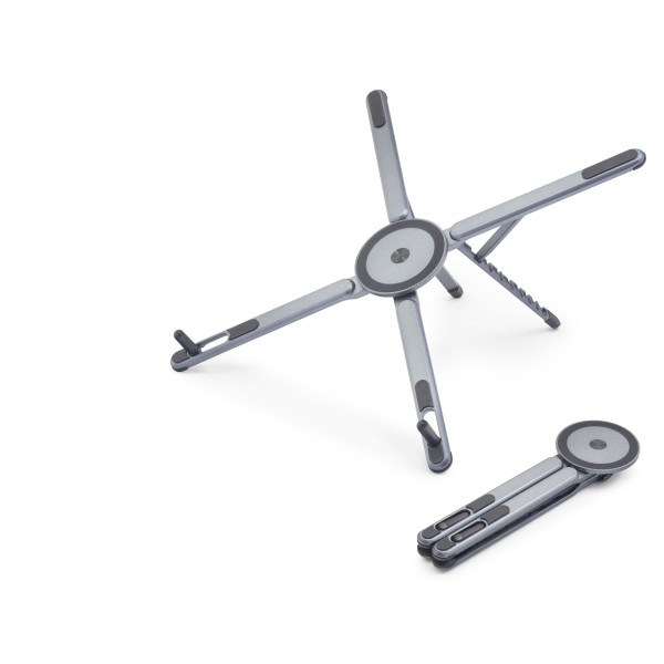 toptan-xml-dropshipping-Katlanir Manyeti̇k 360 Derece Döner Masaüstü Tablet Ve Laptop Standi Metal - Gümüş ND8032
