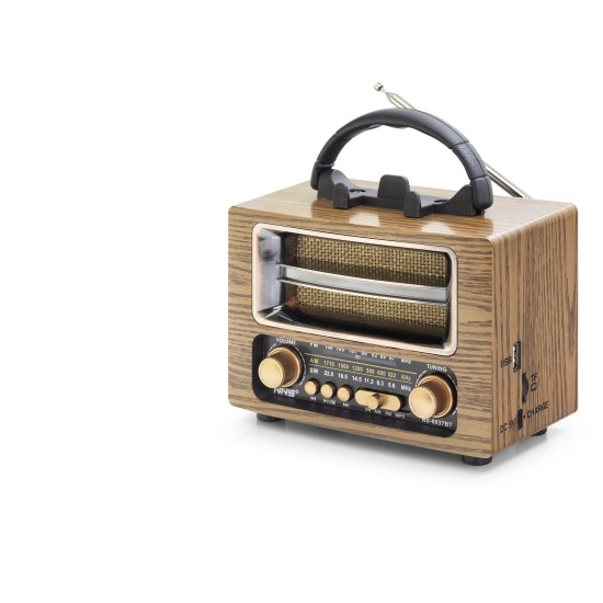 toptan-xml-dropshipping-Bluetooth Nostaljik Hoparlör Fm 16.7 X 9.5 X 13.8 Cm NS6637BT