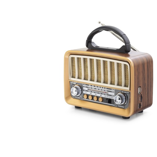 toptan-xml-dropshipping-Bluetooth Nostaljik Hoparlör Fm 18 X 8.4 X 13.8 Cm NS6651BT