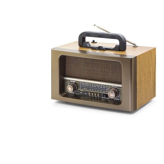 toptan-xml-dropshipping-Bluetooth Nostaljik Hoparlör Fm Kumandalı 31 X 17.7 X 19.9 Cm NS6670BT