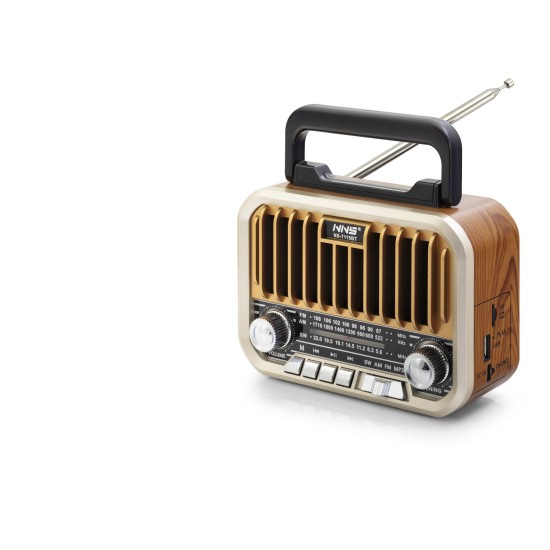 toptan-xml-dropshipping-Bluetooth Nostaljik Hoparlör Fm 16.5 X 6.9 X 11.9 Cm NS7115BT