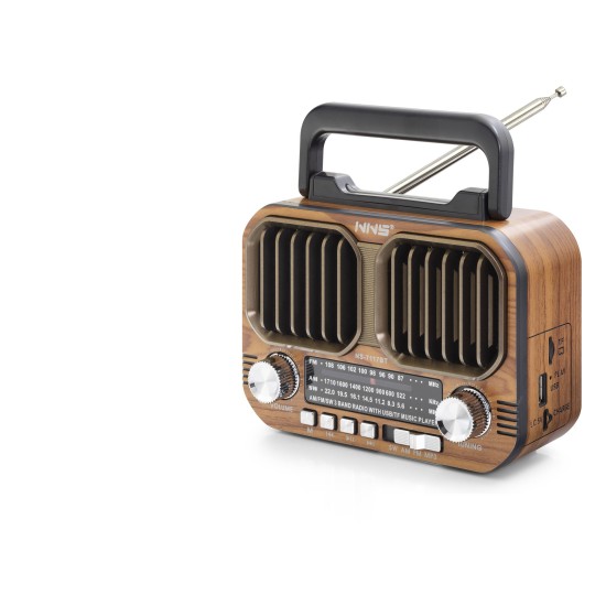 toptan-xml-dropshipping-Bluetooth Nostaljik Hoparlör Fm 16.5 X 6.9 X 11.9 Cm NS7117BT