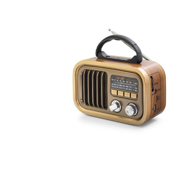 toptan-xml-dropshipping-Bluetooth Nostaljik Hoparlör Fm 18.4 X 8.9 X 13.4 Cm NS7771BT