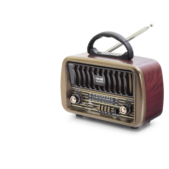 toptan-xml-dropshipping-Bluetooth Nostaljik Hoparlör Fm 21.3 X 8.9 X 14.6 Cm NS8067BT