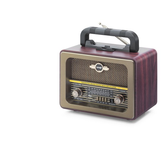 toptan-xml-dropshipping-Bluetooth Nostaljik Hoparlör Fm 23.5 X 12 X 19 Cm NS8073BT