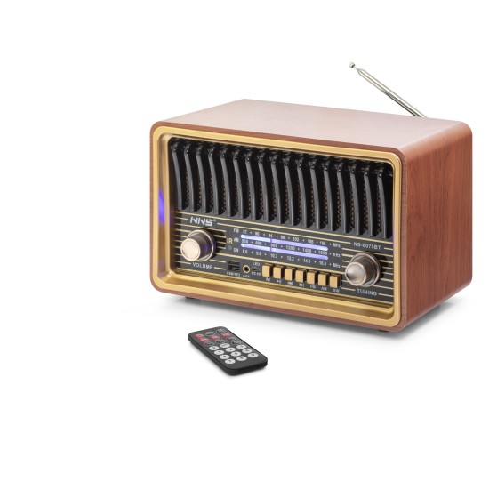 toptan-xml-dropshipping-Bluetooth Nostaljik Hoparlör Fm Kumandalı 30 X 16 X 18.8 Cm NS8075BT