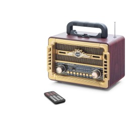 Bluetooth Nostaljik Hoparlör Fm Kumandalı 28 X 14.1 X 21 Cm NS8081BT