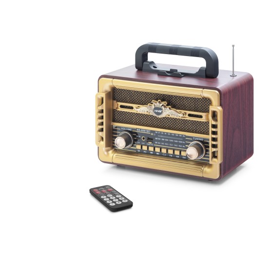 toptan-xml-dropshipping-Bluetooth Nostaljik Hoparlör Fm Kumandalı 28 X 14.1 X 21 Cm NS8081BT