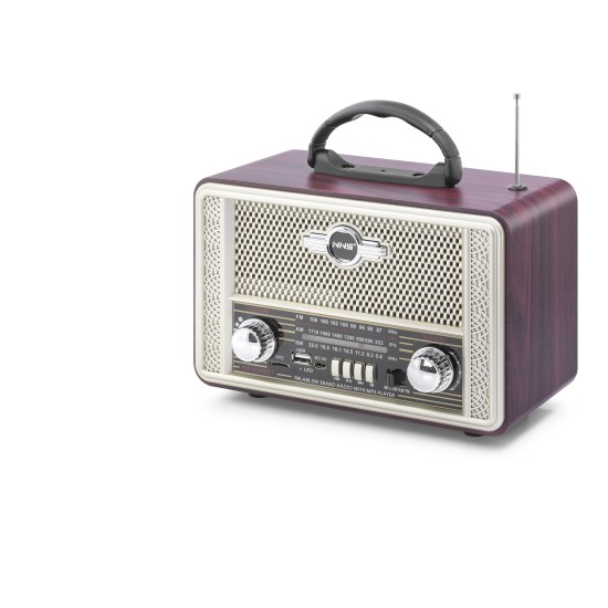 toptan-xml-dropshipping-Bluetooth Nostaljik Hoparlör Fm 23 X 12.2 X 16.4 Cm NS8098BT