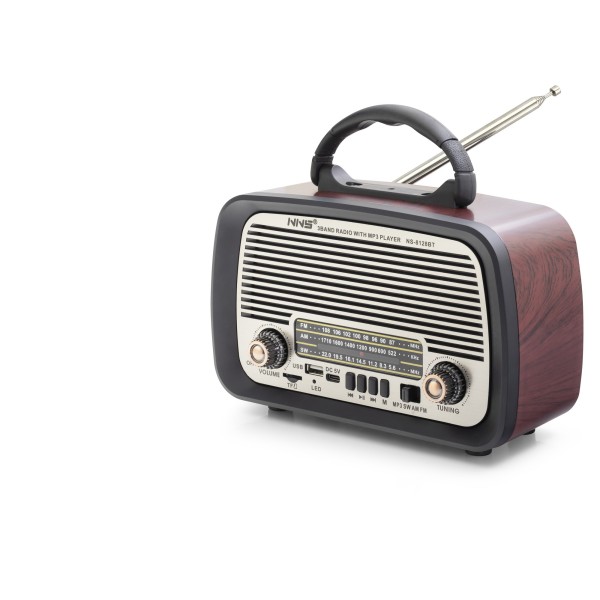 toptan-xml-dropshipping-Bluetooth Nostaljik Hoparlör Fm 20 X 10.2 X 14.5 Cm NS8128BT