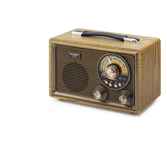 toptan-xml-dropshipping-Bluetooth Nostaljik Hoparlör Fm 28 X 15 X 19 Cm R9022BT