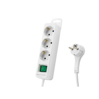 Akım Korumalı Uzatma Kablosu 3 Priz Anahtarlı 306 Joule 3G1.0Mm Tam Bakır 1.5M - Beyaz SPGF03