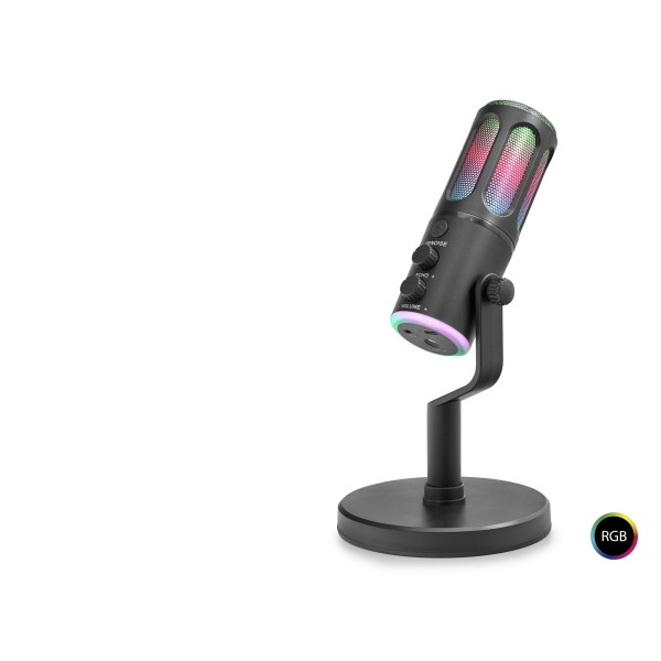 Profesyonel Gaming Rgb Mikrofon Dsp Gürültü Engelleme Reverb Echo Destekli Type-C - Siyah SU8