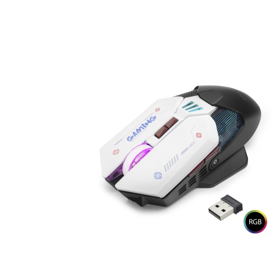 toptan-xml-dropshipping-W19 Kablosuz Gaming Mouse Dual Mod 10000 Dpi 7 Tuş Makro 1000 Hz Rgb - Siyah Beyaz