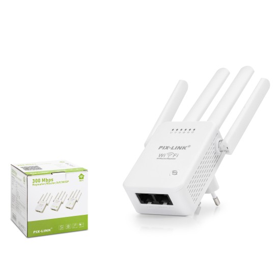toptan-xml-dropshipping-Wifi Repeater / Router / Ap 300 Mbps - Beyaz LV-WR47D4Q