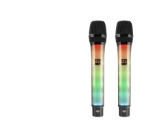 Profesyonel Kablosuz Uhf 2 Mikrofonlu Set Rgb - Siyah WX-82