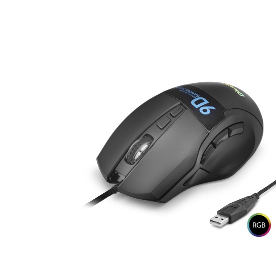 toptan-xml-dropshipping-X10 Gaming Mouse 12800 Dpi 9 Tuş Makro 1000 Hz Rgb - Siyah