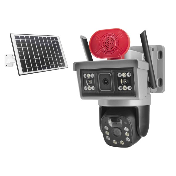Solar 4G Sım Kartlı Speed Dome Ip Güvenlik Kamerası 2 X 3MP V380 X5-TECH YT-15G