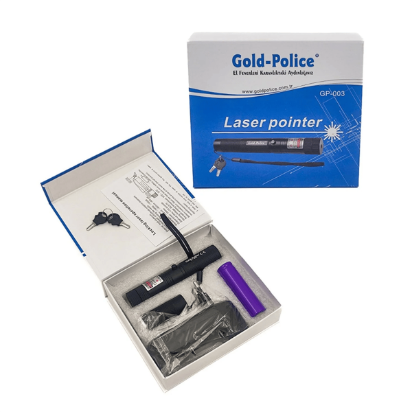 toptan-xml-dropshipping-Gold Police GP-003  Şarjlı Yeşil Lazer Işık