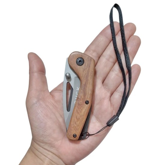 toptan-xml-dropshipping-Taktik Çakı Küçük Paslanmaz Çelik Ahşap Sap 15 Cm