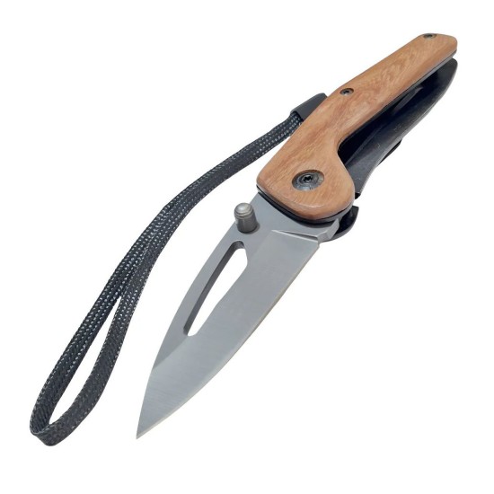 toptan-xml-dropshipping-Taktik Çakı Küçük Paslanmaz Çelik Ahşap Sap 15 Cm