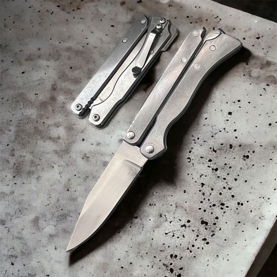 toptan-xml-dropshipping-Katlanan Kelebek Çakı Metalik 15 Cm