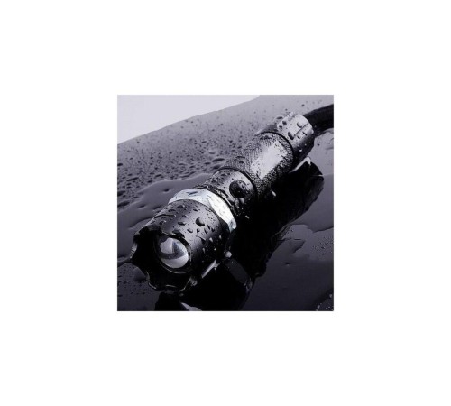 toptan-xml-dropshipping-KM-110 Profesyonel Şarjlı El Feneri Ledli+Flashlight+Zoom Özellikli Tüfek Aparatlı 6 Parça Full Set