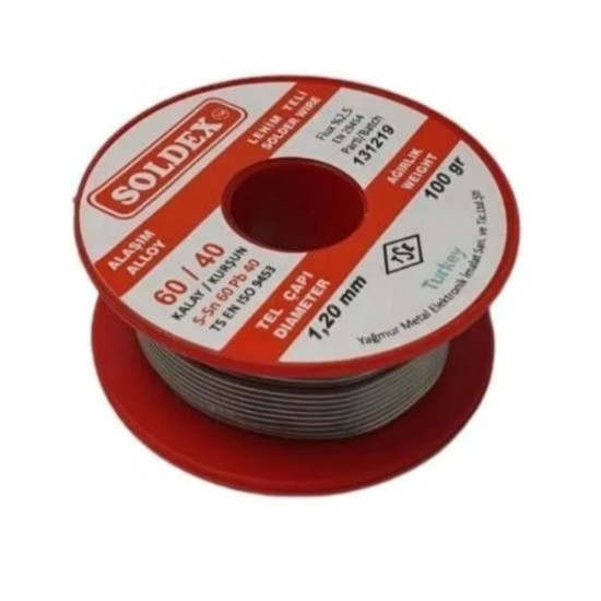 toptan-xml-dropshipping-60/40 Lehim Teli 100 gr 1.20 mm (Sn:60 / Pb:40)