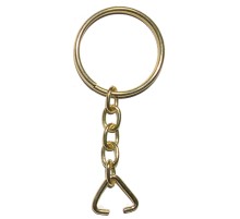 Anahtarlık Halkası, Halka + Zincir + Üçgen, 24mm, Altın, Sarı, 1000 Adet
