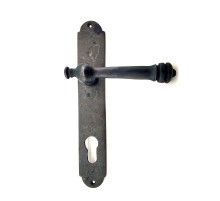 Antika Tarz Dekoratif Pirinç Taşra Banyo Kapı Kolu - 220x35 mm, Oksit