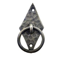 Antika Tarz Dekoratif Pirinç Dik Baklava Halka , Mobilya Kulbu - 82x41 mm, Oksit