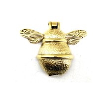 Antika Tarz Dekoratif Pirinç Arı Kapı Tokmağı, Taktak - Küçük,123x150mm, Sarı