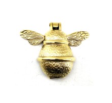 Antika Tarz Dekoratif Pirinç Arı Kapı Tokmağı, Taktak - Küçük,123x150mm, Sarı