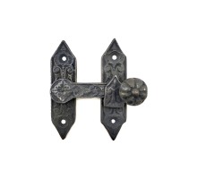 Antika Tarz Dekoratif Pirinç Kapı, Pencere Mandalı - 86x72 mm, Oksit