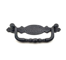 Antika Tarz Dekoratif Pirinç Dövme Sallantı Kapı Kulbu - 43x118 mm, Oksit