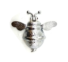 Antika Tarz Dekoratif Pirinç Arı Kapı Tokmağı, Taktak - Büyük, 163x150mm, Nikel