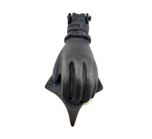 Antika Tarz Dekoratif Pirinç El Kapı Tokmağı, Taktak - 167x75 mm, Oksit