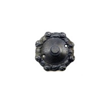 Antika Tarz Dekoratif Pirinç Güllü Kapı Zili - 75mm, Oksit