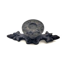 Antika Tarz Dekoratif Pirinç Çiçek Düğme - 20x53 mm, Oksit