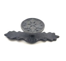 Antika Tarz Dekoratif Pirinç Çiçek Düğme - 27x70 mm, Oksit