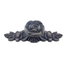 Antika Tarz Dekoratif Pirinç Gül Düğme - 30x100 mm, Oksit