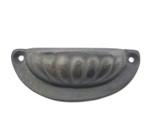 Antika Tarz Dekoratif Pirinç İstiridye Tas Mobilya Kulbu - 37x87 mm, Oksit