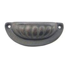 Antika Tarz Dekoratif Pirinç İstiridye Tas Mobilya Kulbu - 37x87 mm, Oksit