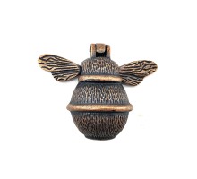 Antika Tarz Dekoratif Pirinç Arı Kapı Tokmağı, Taktak - Küçük, 123x150mm, Antik