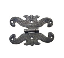 Antika Tarz Dekoratif Pirinç Kelebek Menteşe - 63x45 mm, Oksit