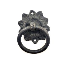 Antika Tarz Dekoratif Pirinç Çiçek Mobilya Kulbu, Kapı Kilit Halkası - 50mm, Oksit