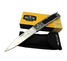 Buck Knives BK-001BRV Kamp Çakı 23 cm - Metal İşlemeli Sap, Kılıflı