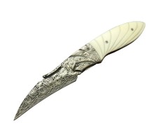 Buck Knives DMS BK-3208 Carves Damascus Kamp Çakı 23 cm - Kılıflı, Kutulu
