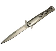 Tac-Force 1111WY Gri Yunuslu Kamp Çakı 23cm - Yarı Otomatik, Metal Sap